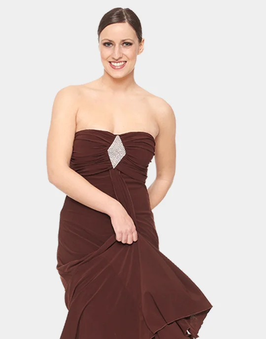 Silk Party Dress Peplum Ruffle Cocktail