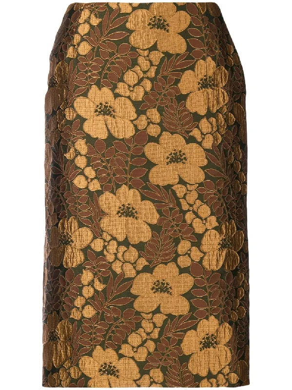 Samila floral jacquard skirt corduroy skirt cozy