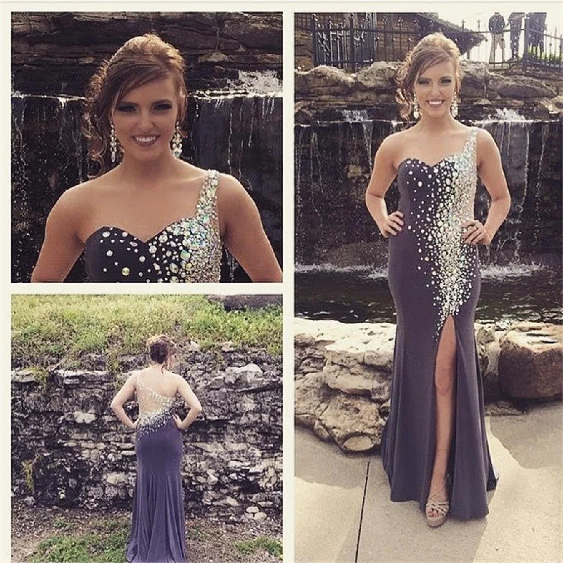 One Shoulder Prom Dress,Sparkly Prom Dress,Mermaid Party Dress ,Side Slit Prom Dress,Custom Prom Dresses ,Evening dresses, Prom Dresses,Long Prom Dress, Party Prom Dress,PD0063 Tunics Seasonal trendy