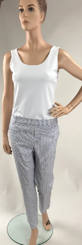 Women's Up! | Casual Slimming Pull On Pants | Rice White Blue Casual Skinny Fit Pants