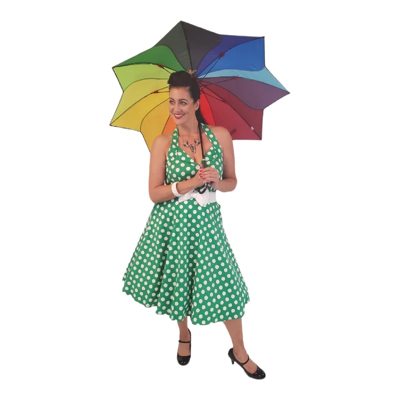 GGR Rockabilly Halter Dress in Green with White Polka Dots Tunics Luxurious high-end