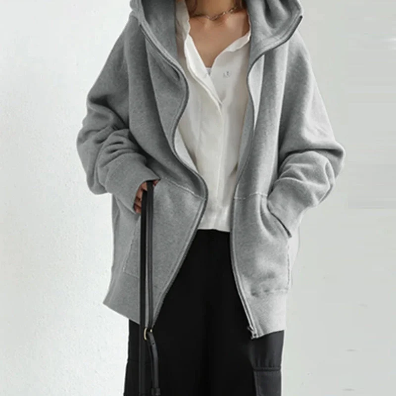 Fina® | Stylish, loose jacket with zip fastening Ribbed Jacket Pleated Jacket Ruffled Jacket