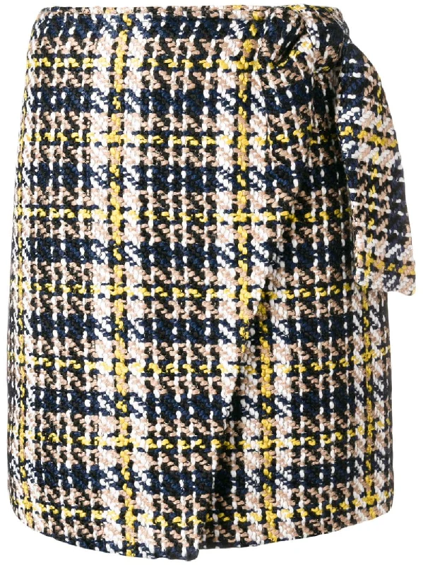 knitted wrapped plaid skirt lightweight skirt design