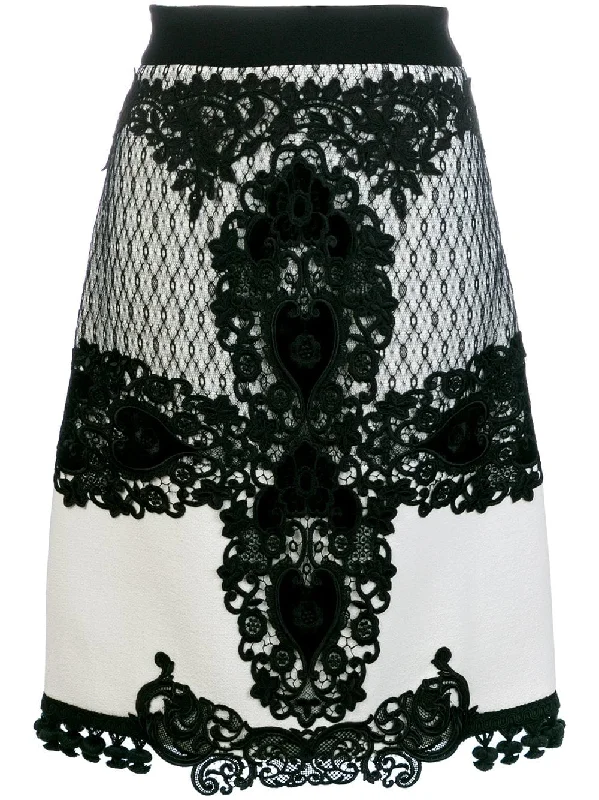 lace embroidered midi skirt wool skirt sturdy
