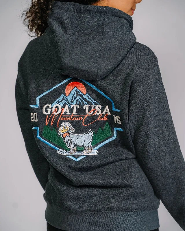 Mountain Club Hoodie Zip Hoodie Drawstring Kangaroo Pocket