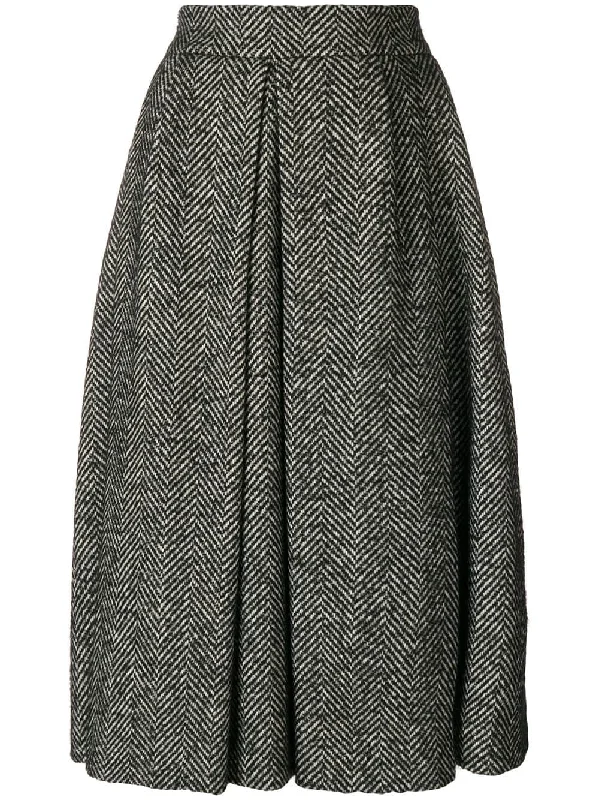 tweed woven midi skirt casual skirt length