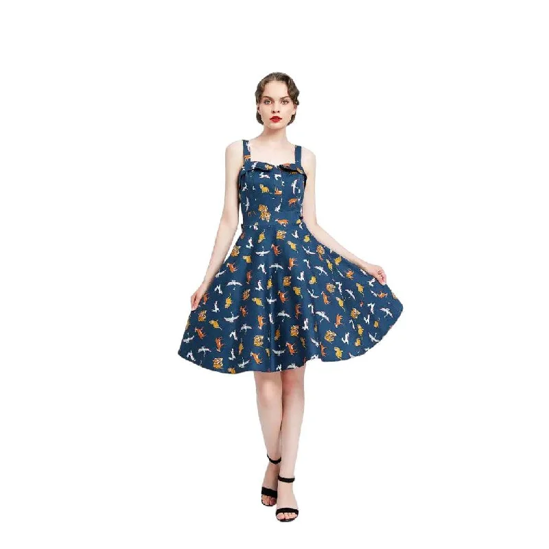 Miss Lulo Kyla Fit & Flare Animal Dress Tunics Stylish elegant