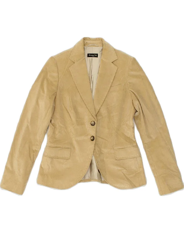 MASSIMO DUTTI Womens 2 Button Blazer Jacket IT 42 Medium Beige Cotton Lace Jacket Ribbed Jacket Sequined Jacket