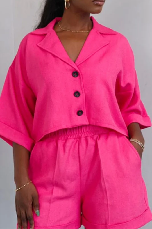 Solid Color Notched Lapel Classic Button Pant Suit Modern Stretch Trousers