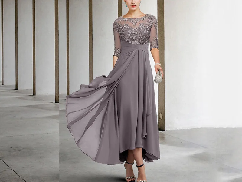 High Low Chiffon MOB/ MOG Dresses with Half Sleeves Tunics Recommended stylist