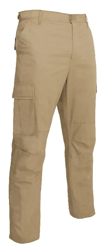 Rip-Stop BDU Pants- KHAKI Lightweight Jogger Pants