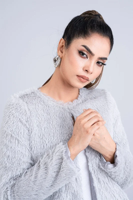 Women's Jacket Embellished with Faux Fur - Bling One-Shoulder Jacket Off-the-Shoulder Jacket Asymmetrical Jacket Women's Jacket Embellished with Faux Fur - Bling One-Shoulder Jacket Off-the-Shoulder Jacket Asymmetrical Jacket