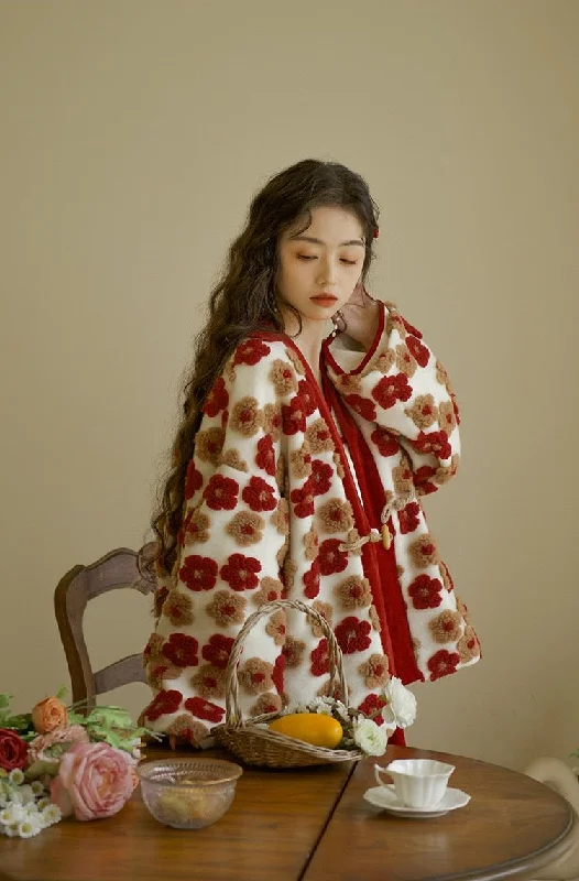 Jian You 间游 Garden Tour Modernized Song Dynasty Floral Sheep Wool Jacket Tailored Jacket Straight Jacket A-Line Jacket Jian You 间游 Garden Tour Modernized Song Dynasty Floral Sheep Wool Jacket Tailored Jacket Straight Jacket A-Line Jacket