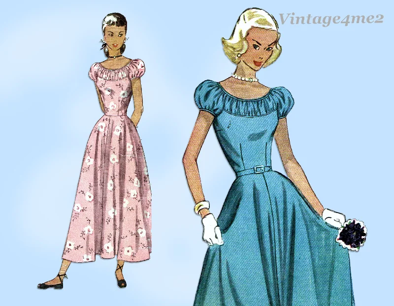Simplicity 2392: 1940s Charming Misses Party Dress Sz 33B Vintage Sewing Pattern Tunics Designer luxury