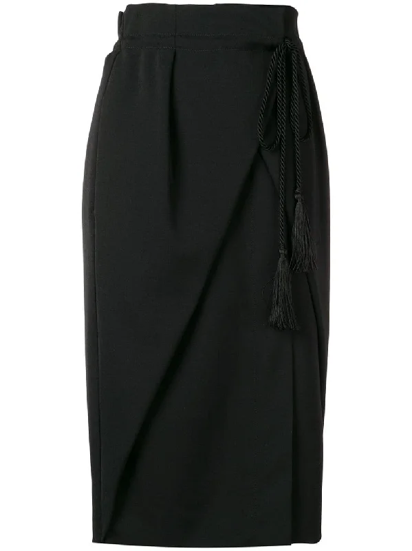 wrap-around high-waisted skirt wool skirt sturdy