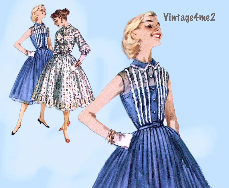 Simplicity 1536: 1950s Cute Misses Party Dress Size 33 B Vintage Sewing Pattern Tunics Designer luxury