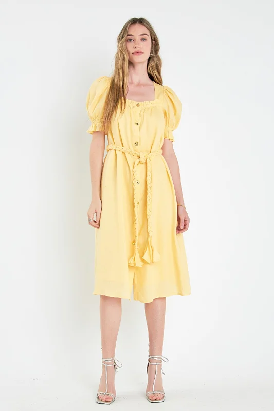 English Factory - Linen Dress with Tie