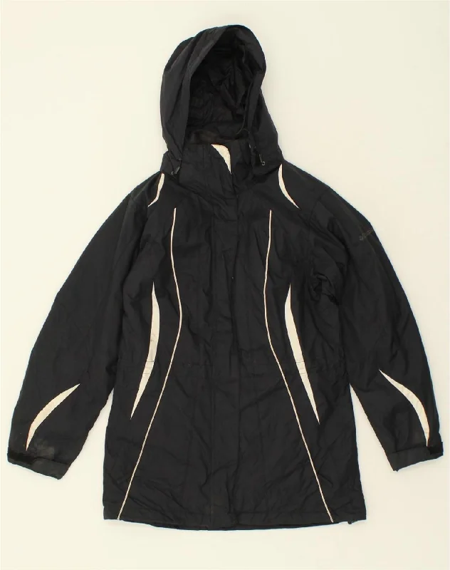 COLUMBIA Womens Hooded Windbreaker Jacket UK 6 XS Black Polyester Cotton Jacket Linen Jacket Terry Jacket