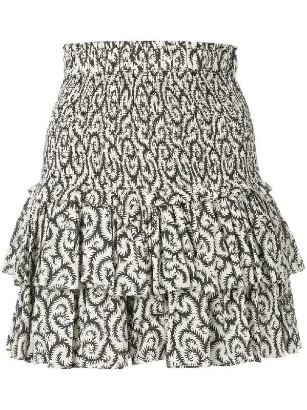 ruffle tiered mini skirt cotton skirt soft