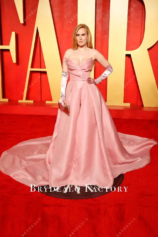 Rumer Willis Pink Strapless 2024 Oscars After Party Dress Crew Neckline Casual