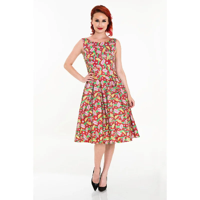 Miss Lulo Lily Dress in Venus Fly Trap Print Tunics Handmade artisanal