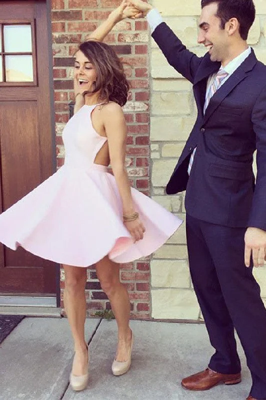 Simple Graduation Dress for Girls,Pink Short Prom Dress,Cute Homecoming Dress