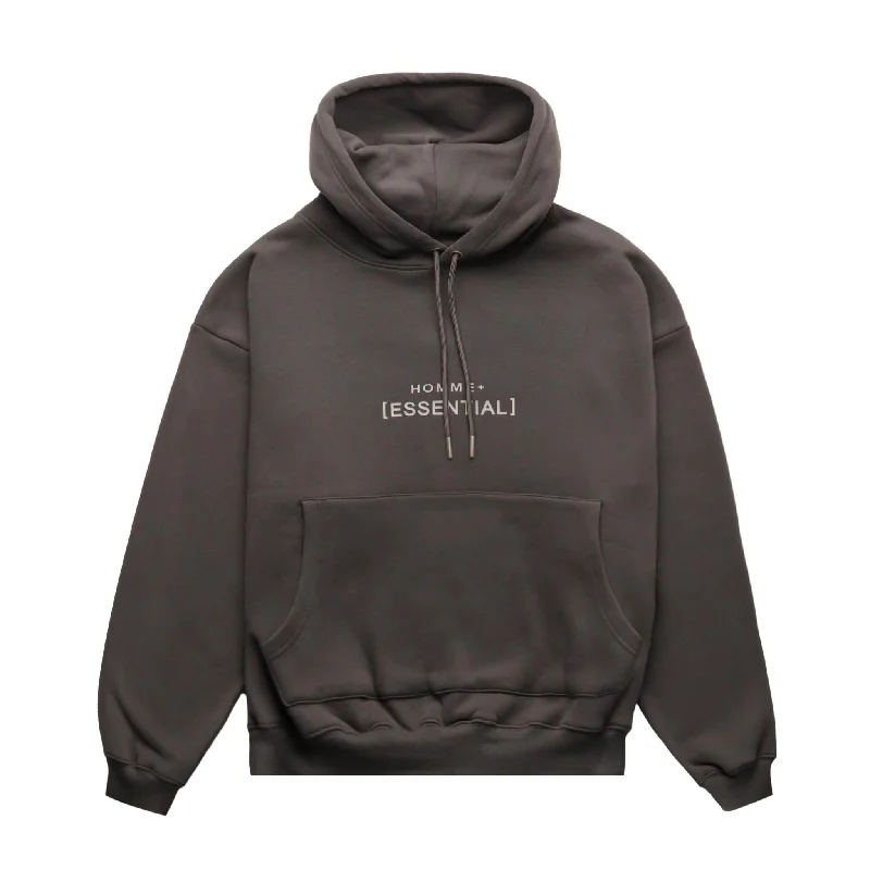 HOMME+ Essential Hoodie Charcoal Hoodie with Cropped Fit Short Trendy