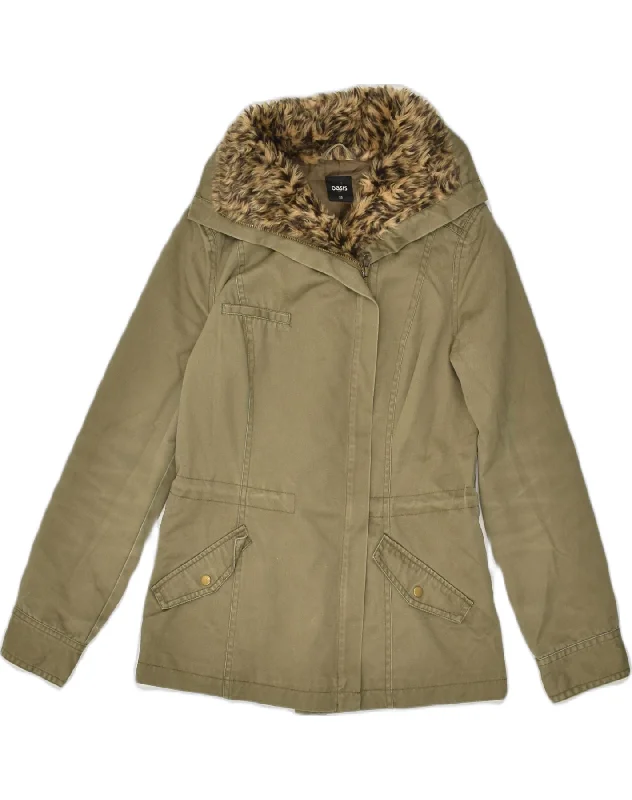 OASIS Womens Utility Jacket UK 6 XS Khaki Cotton Faux Fur Jacket Real Fur Jacket Shearling Jacket OASIS Womens Utility Jacket UK 6 XS Khaki Cotton Faux Fur Jacket Real Fur Jacket Shearling Jacket