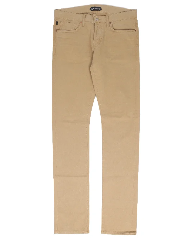 Tom Ford Khaki Pants Elegant Wool Trousers