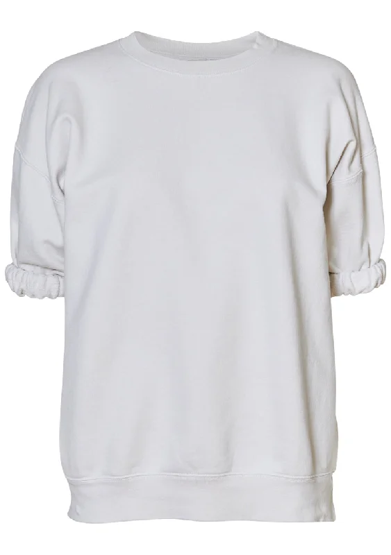 Stanza Sweatshirt Dirty White Hoodie with Hem Raw Edge Edgy Unfinished