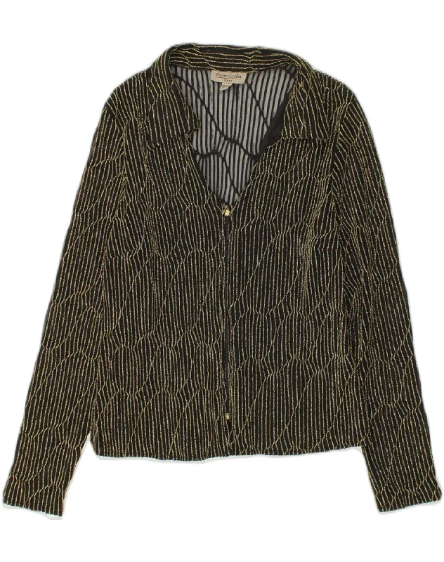 PIERRE CARDIN Womens Full Zip Blazer Jacket UK 12 Medium Black Striped Faux Fur Jacket Real Fur Jacket Shearling Jacket PIERRE CARDIN Womens Full Zip Blazer Jacket UK 12 Medium Black Striped Faux Fur Jacket Real Fur Jacket Shearling Jacket