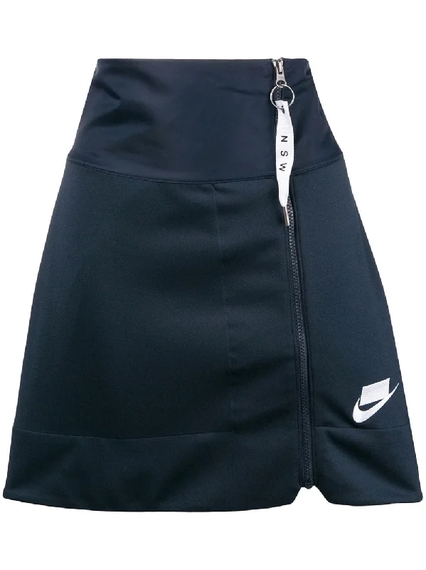 A-line zipped skirt corduroy skirt textured