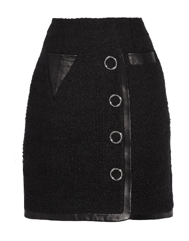 Knee length skirt wool skirt breathable
