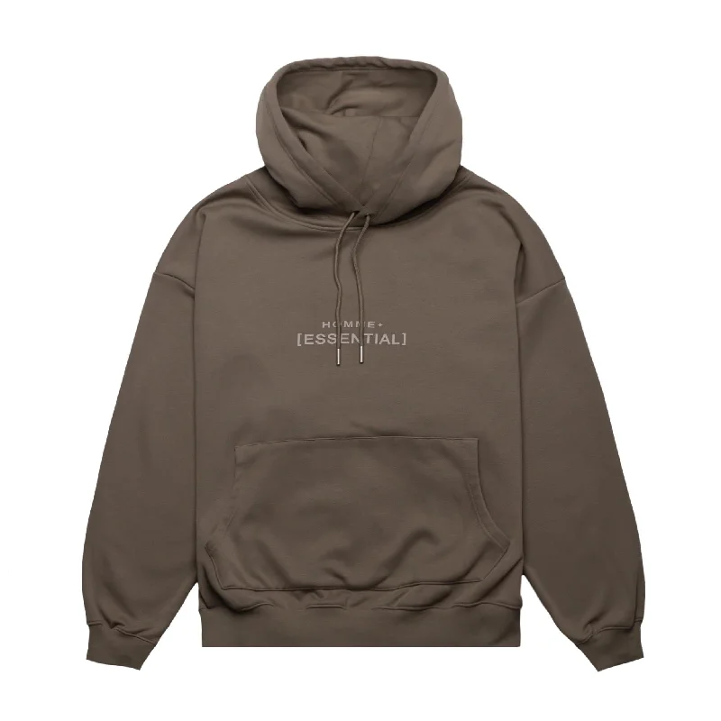 HOMME+ Essential Hoodie Taupe Hoodie with Logo Branding Identity