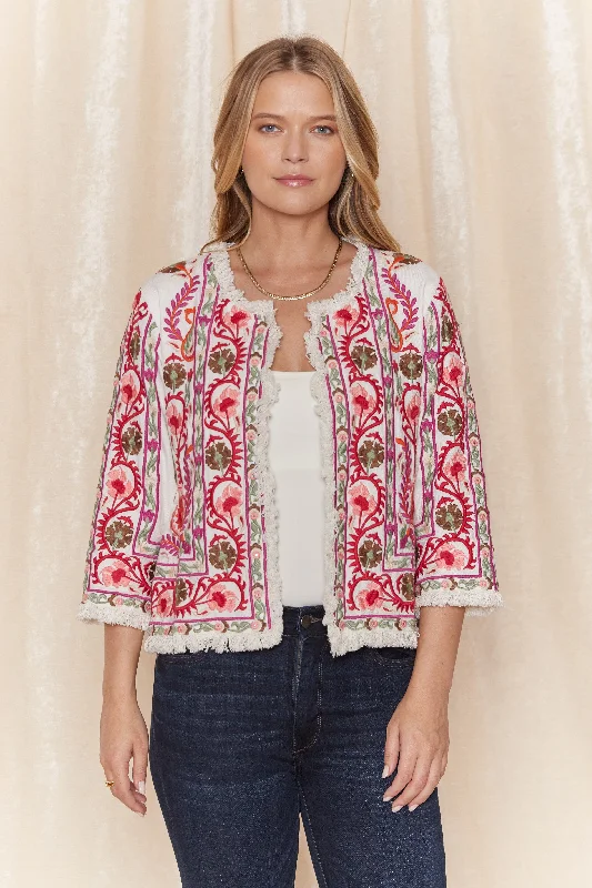 Ina White Denim Jacket Fleece Jacket Down Jacket Feather Jacket