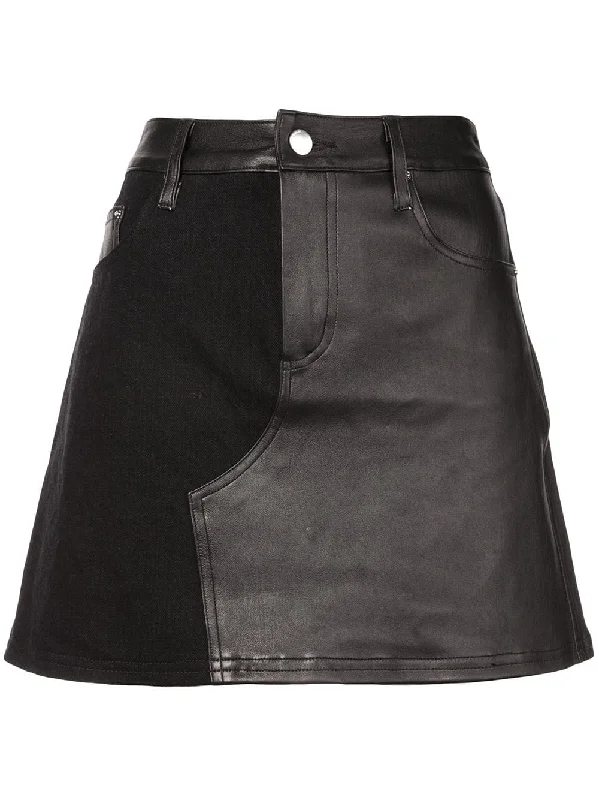 contrast mini skirt cashmere skirt fine