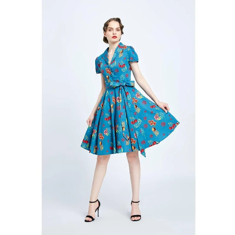 Miss Lulo Monroe Dress in Cherry Print Tunics Yoga stretchy
