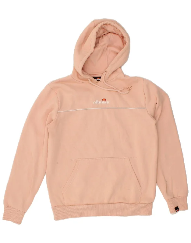 ELLESSE Womens Hoodie Jumper UK 14 Medium Pink Hoodie with Gradient Ombre Colorful
