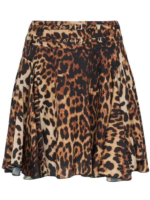 high waisted leopard print mini skirt silk skirt smooth