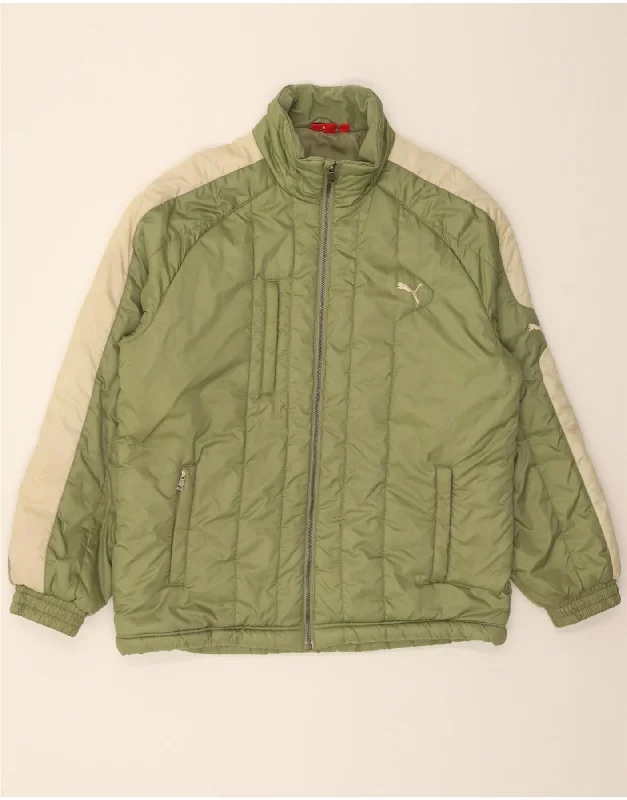 PUMA Womens Loose Fit Graphic Padded Jacket UK 16 Large Green Colourblock Striped Jacket Polka Dot Jacket Floral Jacket