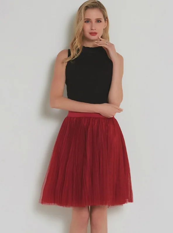 Burgundy Mesh Sweet Tulle Tutu Skirt tulle skirt dreamy