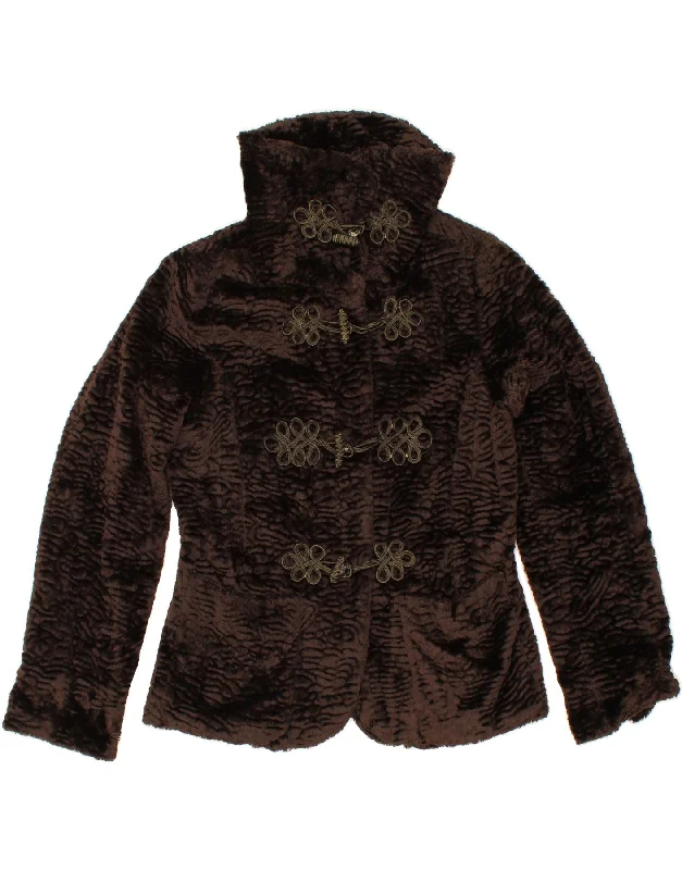 EASY COMFORT Womens Duffle Jacket EU 36 Small Brown Rayon Denim Jacket Leather Jacket Suede Jacket EASY COMFORT Womens Duffle Jacket EU 36 Small Brown Rayon Denim Jacket Leather Jacket Suede Jacket