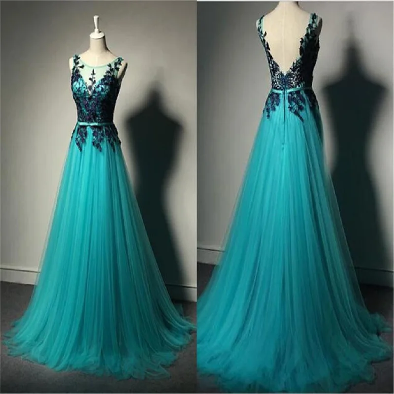 Tulle  Prom Dresses,V-Back Prom Dresses,Floor-length Prom Dresses, Custom Prom Dresses,Party Dresses ,Cocktail Prom Dresses ,Evening Dresses,Long Prom Dress,Prom Dresses Online,PD0202 Crew Neckline Sporty