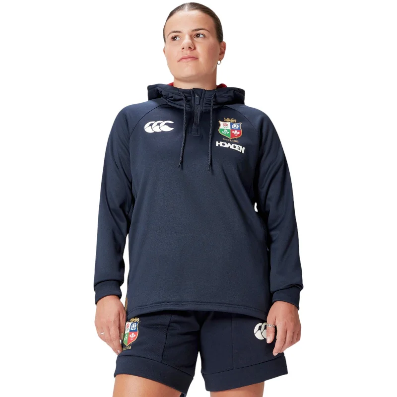 Canterbury British & Irish Lions Rugby 2024/25 Womens Half-Zip Hoodie Hoodie with Embroidery Detailed Premium