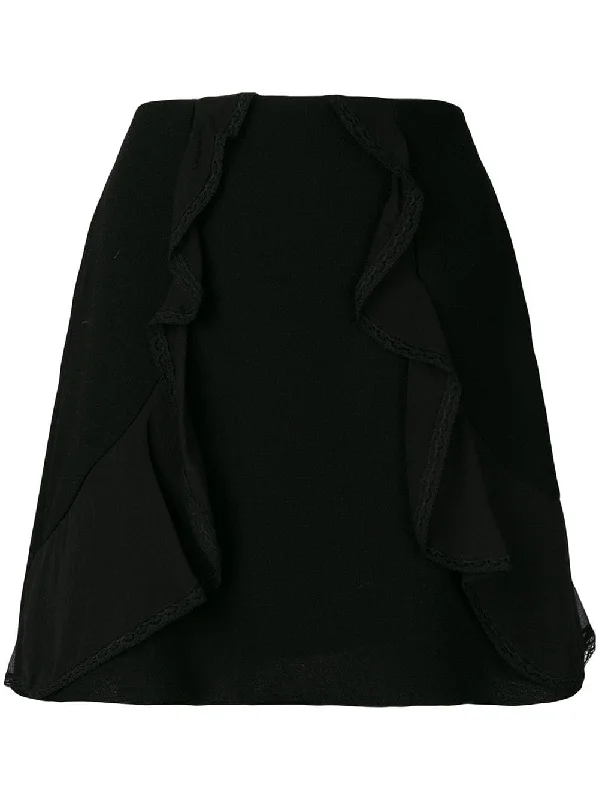 ruffle trim skirt corduroy skirt comfortable