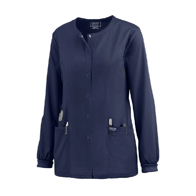 Cherokee Snap Front Jacket Zippered Front Buttoned Front Snap Front