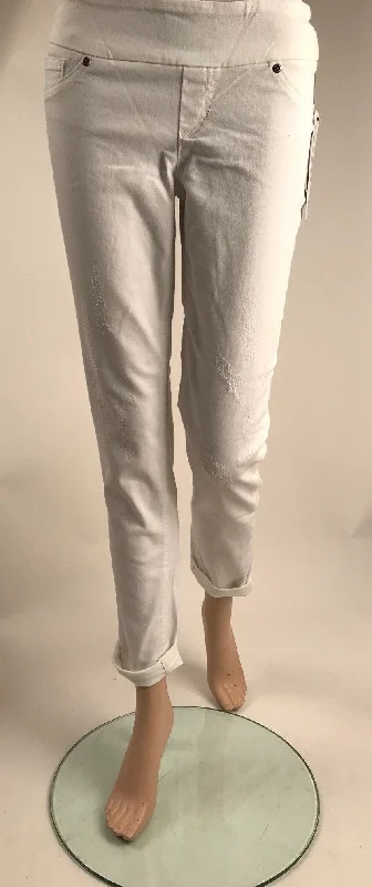 Women's Up! | White Jean Pull On Pants | White Soft Stretch Leggings