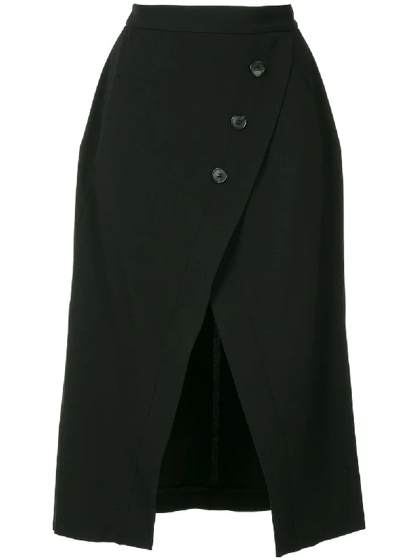 button front slit skirt lace skirt intricate