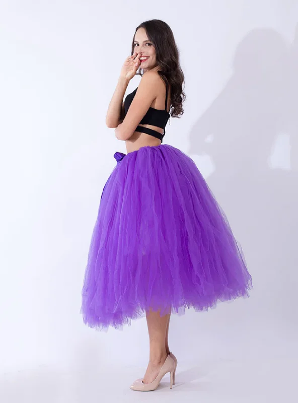 Purple Tulle Tutu Middle Skirt denim skirt classic