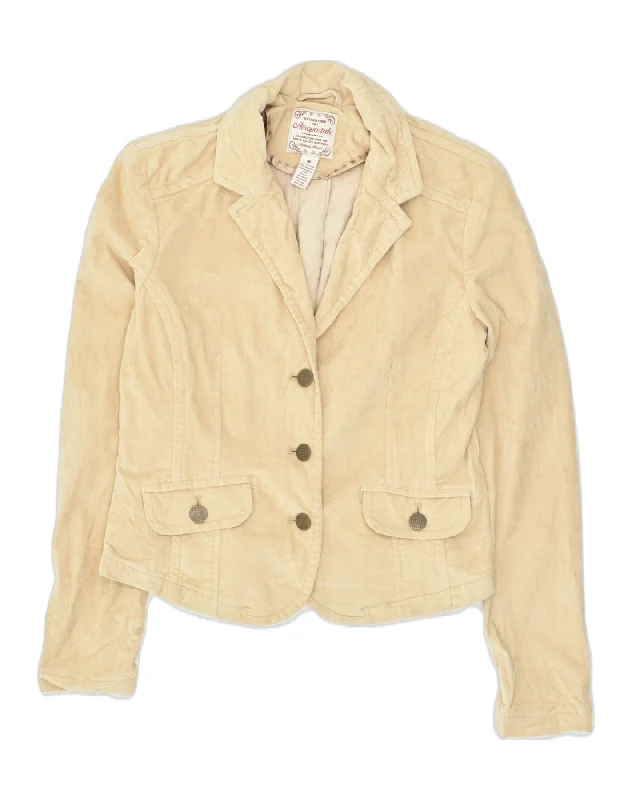AEROPOSTALE Womens 3 Button Blazer Jacket UK 12 Medium Beige Cotton Rayon Jacket Velvet Jacket Corduroy Jacket AEROPOSTALE Womens 3 Button Blazer Jacket UK 12 Medium Beige Cotton Rayon Jacket Velvet Jacket Corduroy Jacket